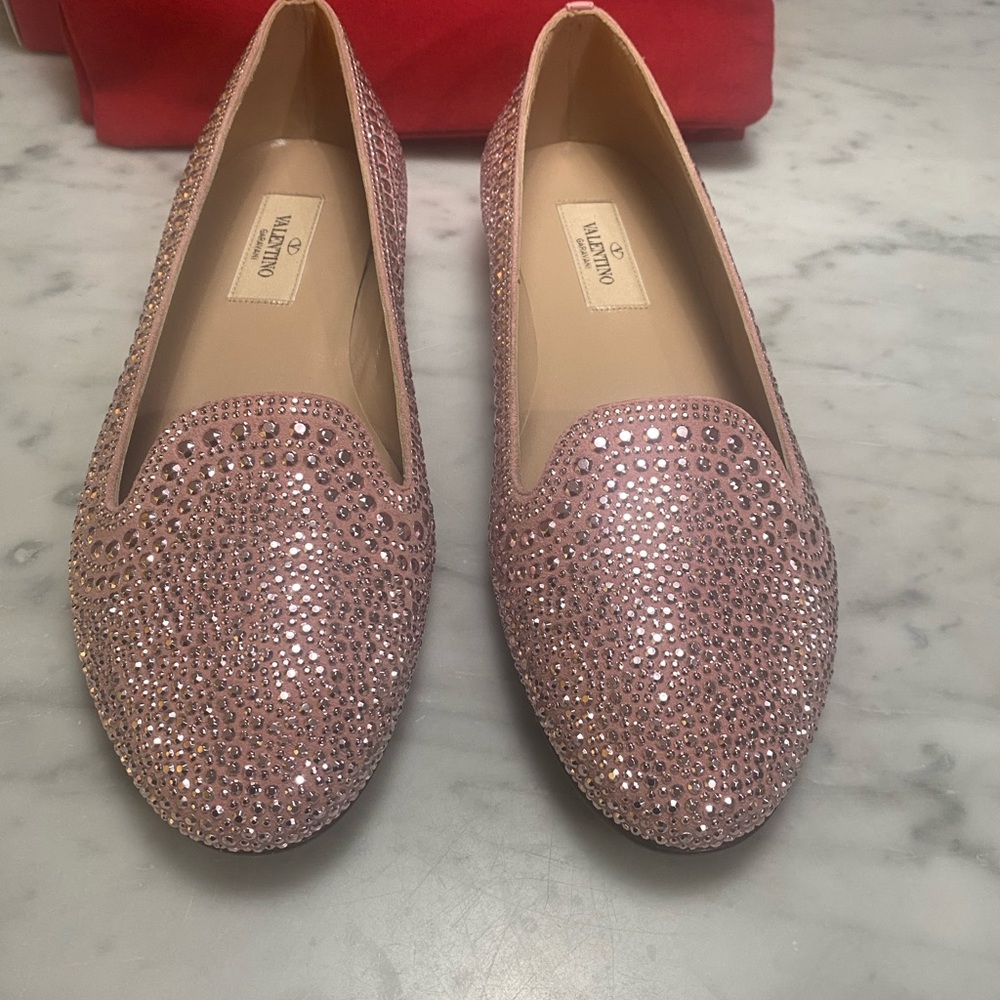 “Valentino, flat sparkling shoes